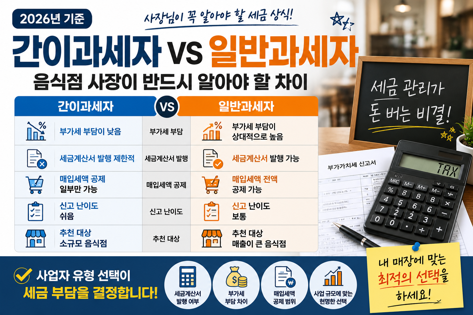 음식점 사장이 반드시 알아야 할 간이과세자와 일반과세자 차이