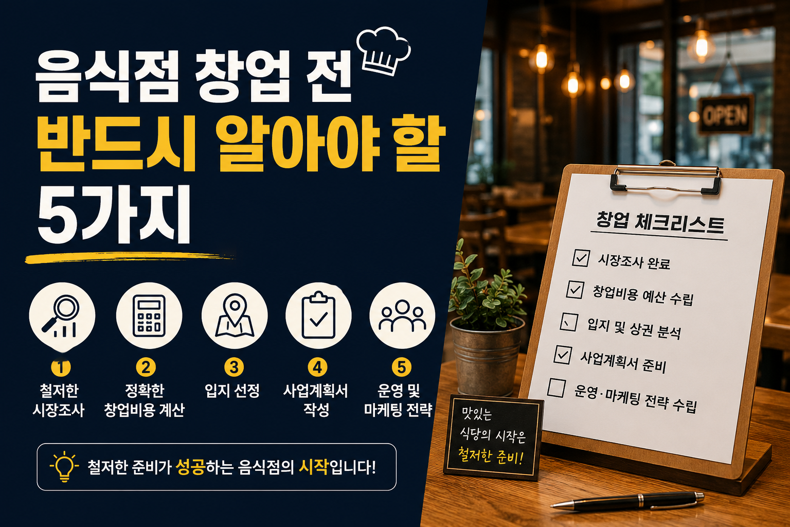 음식점 창업 전 반드시 알아야 할 5가지