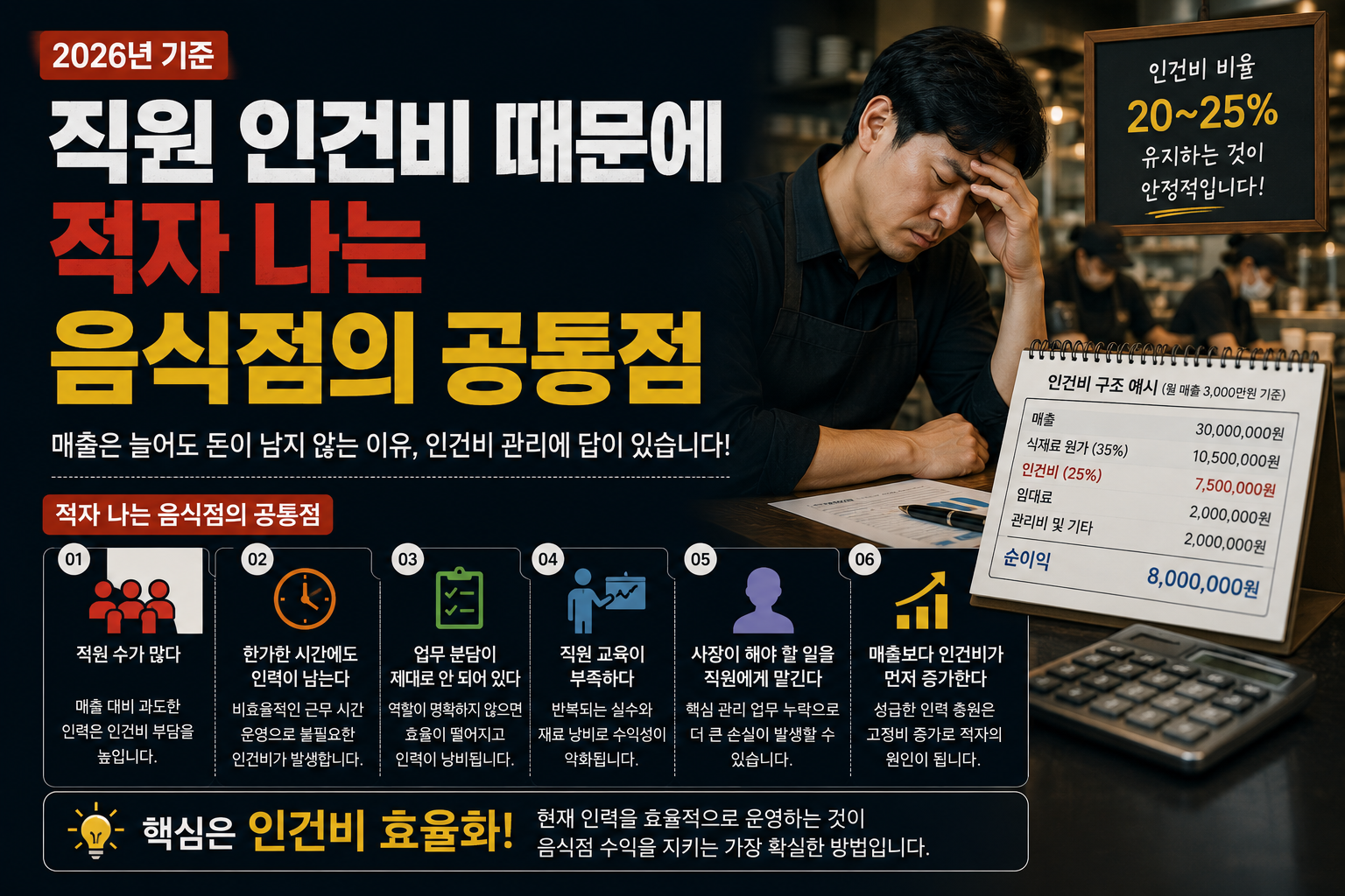 직원 인건비 때문에 적자 나는 음식점의 공통점 (2026년 기준)